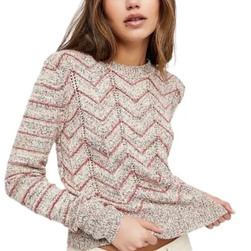 Free People Zig Zag Pullover Sweater NWOT